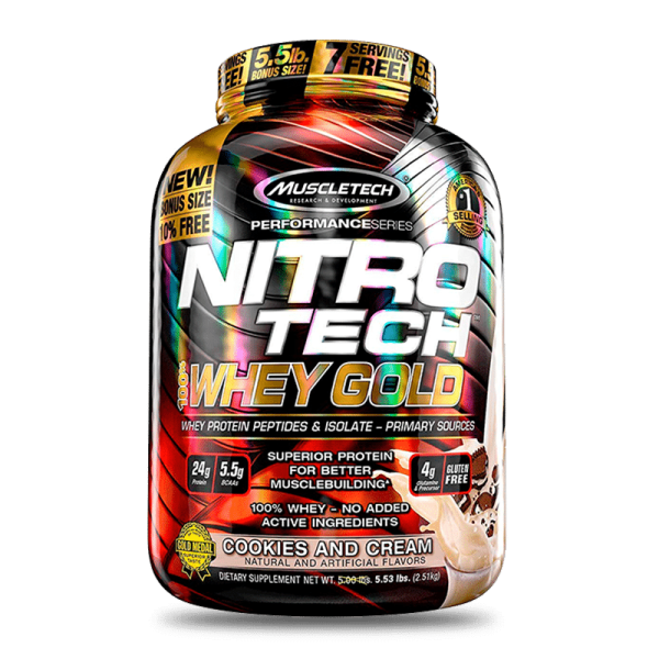 Nitro Tech 100% Whey Gold 5Lb Cookies and Cream