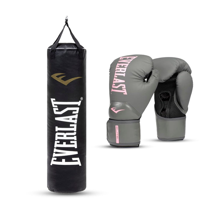 Kit de Boxeo Elite Saco + Guantes Elite 2 Gris