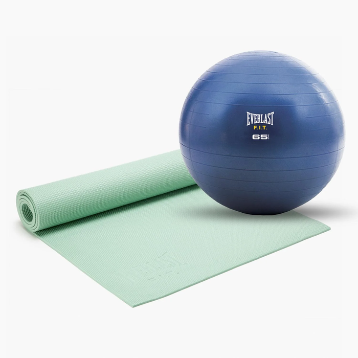 Kit Fitness Mat + Balón Pilates 65 cm. Azul