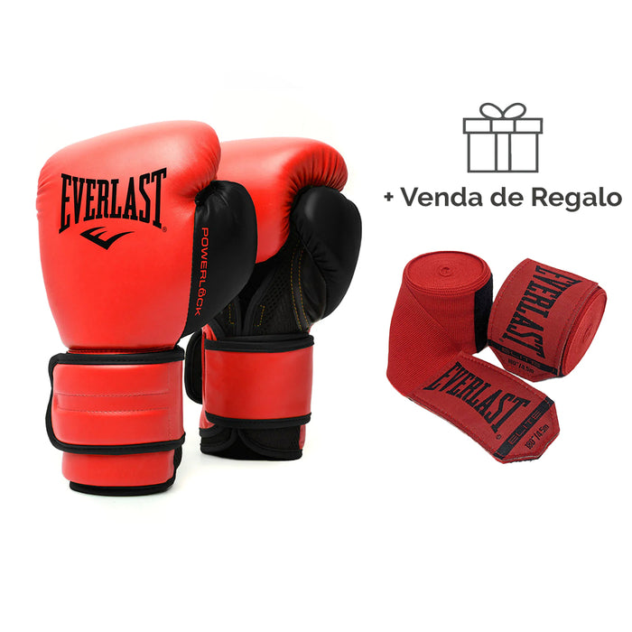 Guantes de Boxeo Everlast Powerlock + Venda de Boxeo Elite