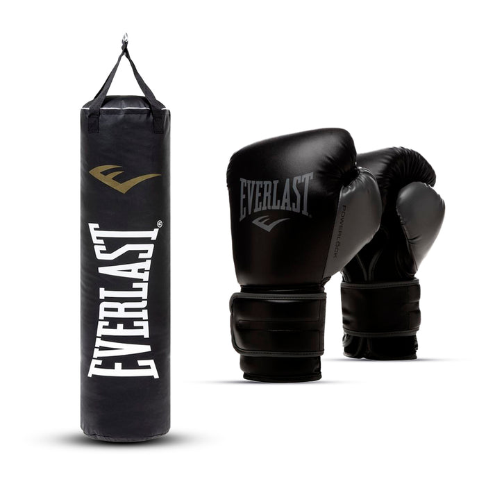 Kit Saco de Boxeo Everlast + Guantes de boxeo Powerlock