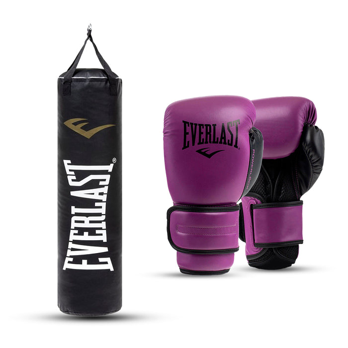 Kit Saco de Boxeo Everlast + Guantes de boxeo Powerlock