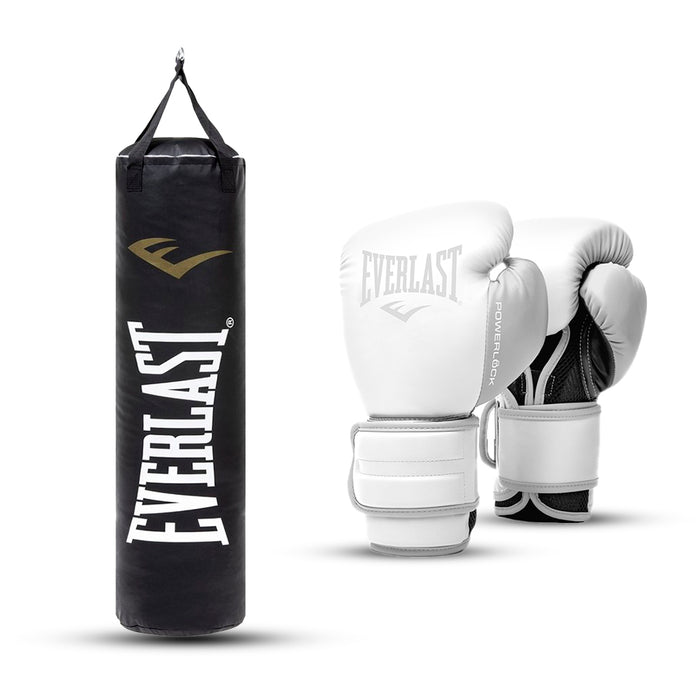 Kit Saco de Boxeo Everlast + Guantes de boxeo Powerlock