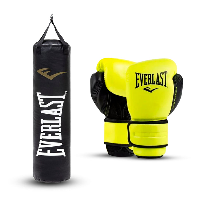 Kit Saco de Boxeo Everlast + Guantes de boxeo Powerlock
