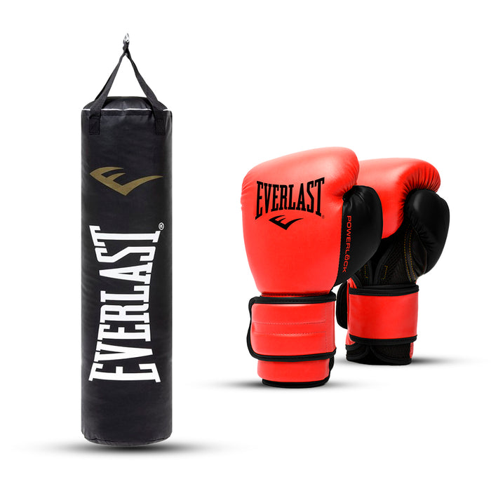 Kit Saco de Boxeo Everlast + Guantes de boxeo Powerlock