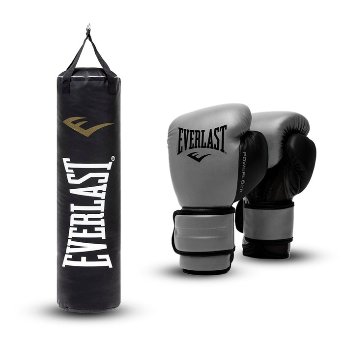 Kit Saco de Boxeo Everlast + Guantes de boxeo Powerlock