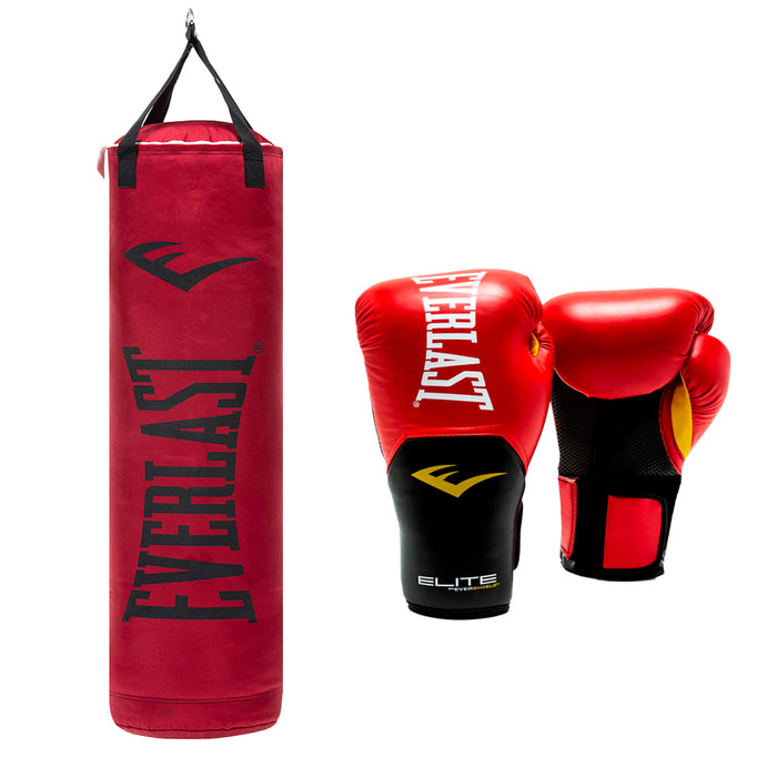 Kit Saco de Boxeo Everlast Elite Rojo