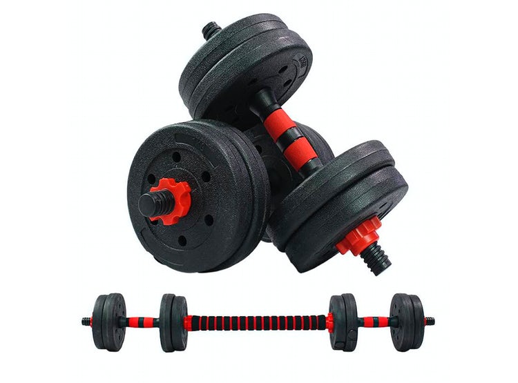 SET DE MANCUERNAS CON BARRA AJUSTABLE 20Kg K-Fit