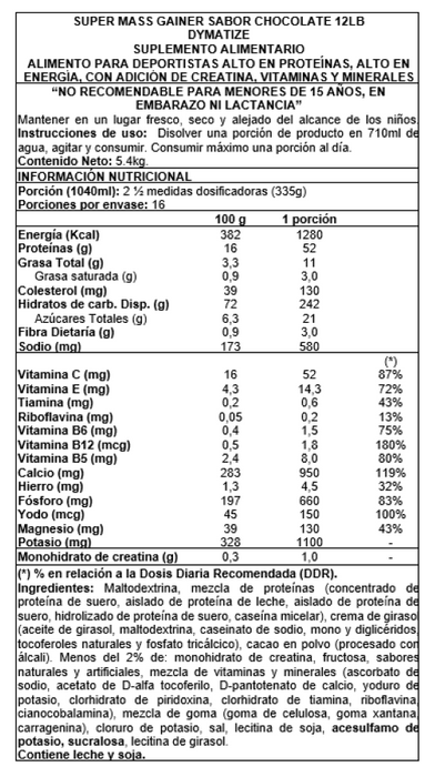 Ganador de Peso Dymatize Super Mass Gainer 12 Lb