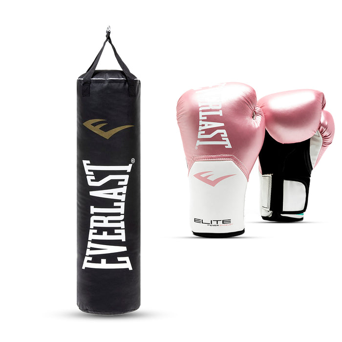 Kit de Boxeo Elite Saco + Guantes Pink Everlast