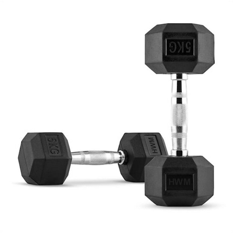 Mancuernas Hexagonales De Caucho Par 4 Kg