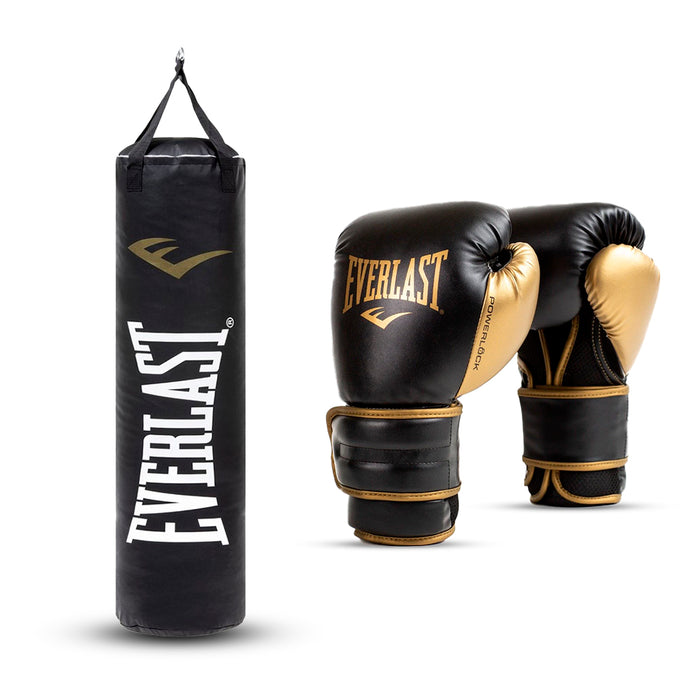 Kit Saco de Boxeo Everlast + Guantes de boxeo Powerlock