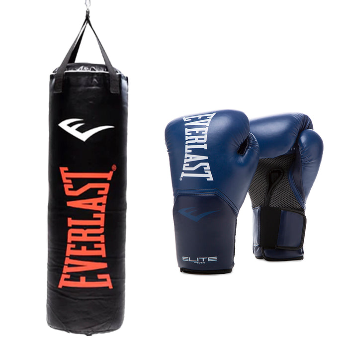 Kit de Boxeo Elite Saco 100cm + Guante Everlast