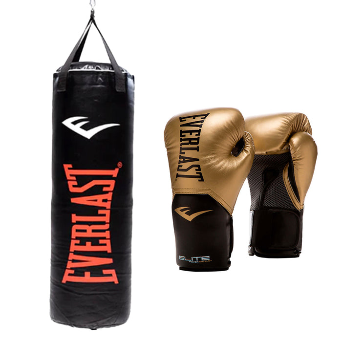 Kit de Boxeo Elite Saco 100cm + Guante Everlast